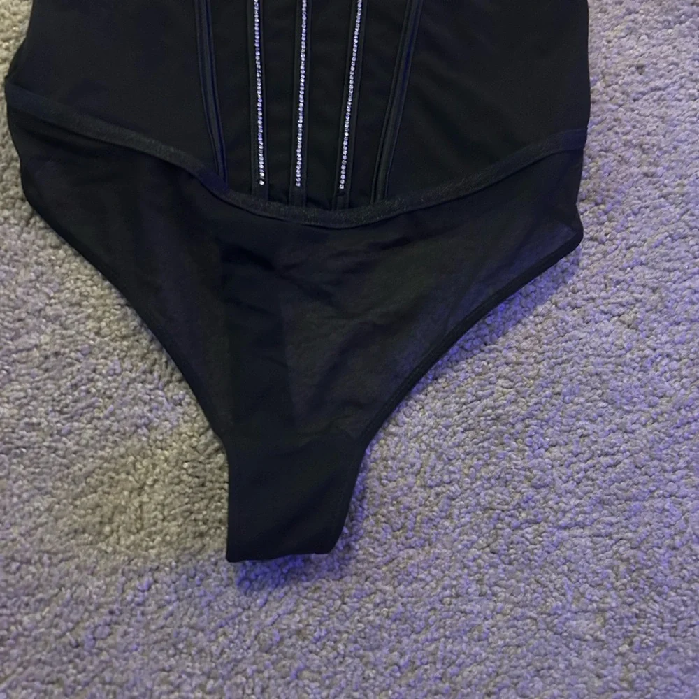 Women's Rhinestone Lingerie Bodysuit - Auden Black‎ S